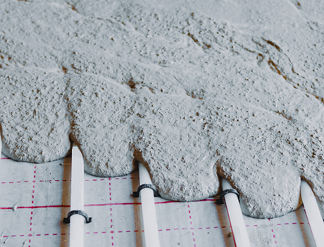 Cementchape bij Vloerverwarming