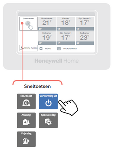 Evohome-thermostaat uitzetten