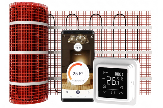 Verwarmingsmat Set Professional WiFi 1,5 m² / 225 Watt Set met C16-thermostaat | Wit (inbouw) - afb. 1