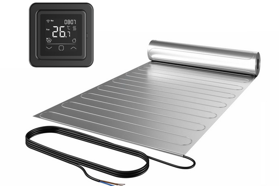 ALU-Mat Set 8m² / 1120 Watt Set met C16-thermostaat | Zwart (inbouw) - afb. 1