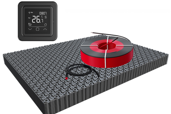 DECO-mat Pro WiFi Set met 4mm kabel 3m² / 450 Watt Set met C16-thermostaat | Zwart (inbouw) - afb. 1