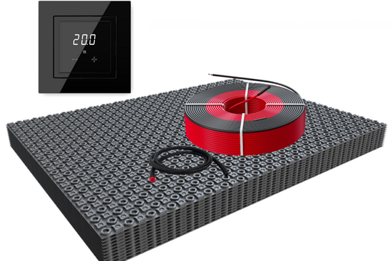 DECO-ontkoppelingsmat Basic WiFi Set 1m² / 150 Watt Set met ET44-thermostaat | Zwart (inbouw) - afb. 1