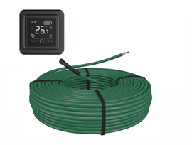 e-HEAT Cable Set 100 m / 1700 Watt Set met C16-thermostaat | Zwart