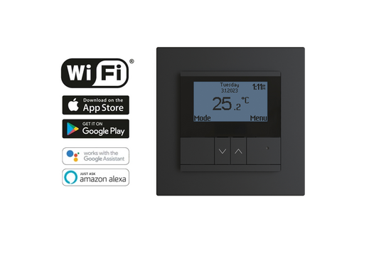 T20 Digitale WiFi Klokthermostaat T20-thermostaat (inbouw) | RAL 9011 Zwart - afb. 5