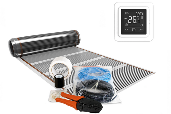 Infrarood Folie Set 10 m² / 1200 Watt Set met C16-thermostaat | Wit - afb. 1