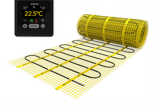 MAGNUM Mat Set 10 m² / 1500 Watt Set met MRC-thermostaat | Zwart - afb. 1