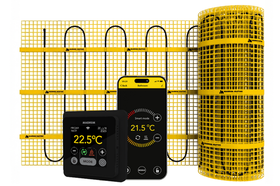 MAGNUM Elektrische Mat Set 25 m² 25 m² / 3125 Watt Set met MRC-thermostaat | Zwart - afb. 1