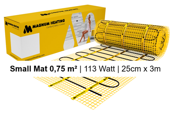 MAGNUM Mat Set met Thermostaat in Zwart Mat 0,75 m² | 113 Watt - afb. 2