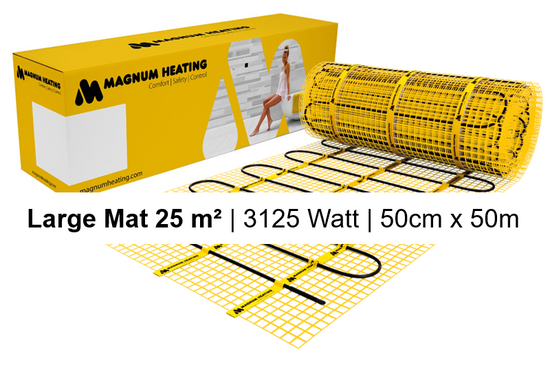 MAGNUM Mat Set met Thermostaat in Zwart Mat 25,00 m² | 3125 Watt - afb. 2