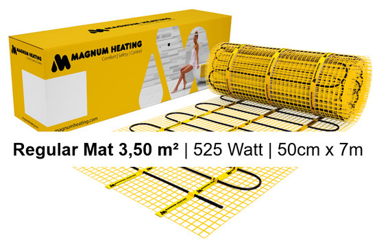 MAGNUM Mat Set met Thermostaat in Zwart Mat 3,50 m² | 525 Watt - afb. 2