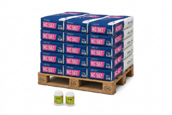 UZIN NC 567 Dunbed mortel-pakket Dekvloermortel, incl. primer | 10 m² - afb. 1