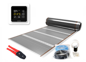 Verwarming Folie Set 25 m² / 3000 Watt Set met MRC-thermostaat | Wit
