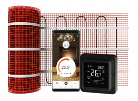 Verwarmingsmat Set Professional WiFi 4,5 m² / 675 Watt Set met C16-thermostaat | Zwart (inbouw)