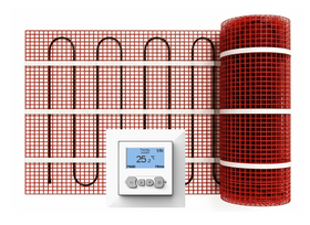 Vloerverwarmingsmat Set Comfort 10 m² / 1500 Watt Set met MIC² Basic-thermostaat | Wit