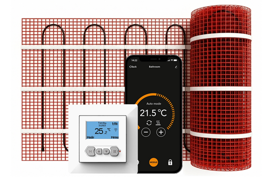 Vloerverwarmingsmat Set Comfort 2,5 m² / 375 Watt Set met MIC² WiFi-thermostaat | Wit - afb. 1